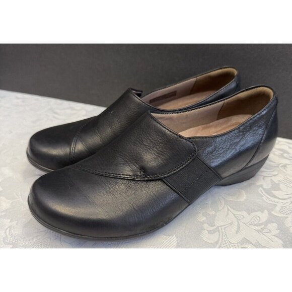 Dansko Fae Size 36‎ 5.5-6 Slip On Comfort Shoe Black Leather loafers - Picture 1 of 14